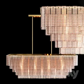 Restoration Hardware SIRENE LINEAR CHANDELIER Brass Clear Glass